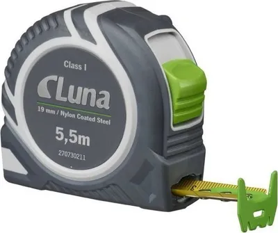 Metër matës Luna Measuring Tape Push Lock, 5.5 m, kasetë ABS, i verdhë - 1