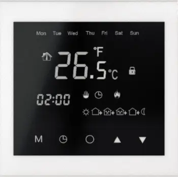 Termostat programues Thermoval TVT 30 BB, për ngrohje nën dysheme, ekran me prekje, i bardhë