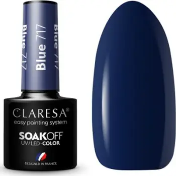 Manikyr gjysmë-permanent Claresa 717, Soak Off, blu