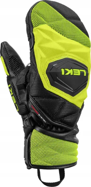 Doreza ski për fëmijë Leki WCR Venom Jr Mitt 6.0, madhësia 6, e verdhë