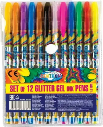 Set stilolapsa xheli Centrum Glitter 80785, 12 ngjyra