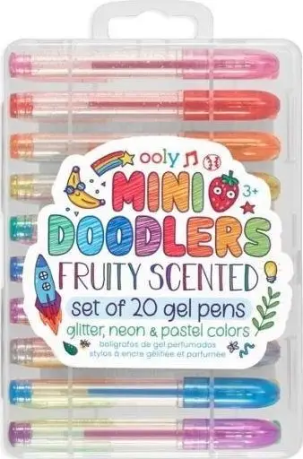 Set stilolapsa xheli OOLY Mini Doodlers Fruity Scented, 20 copë, glitter neon dhe pastel, shumëngjyrëshe