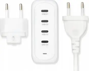 Karikues murale HighFive HI5 135W, 4x USB C, PD 3.0 QC 4.0, i bardhë