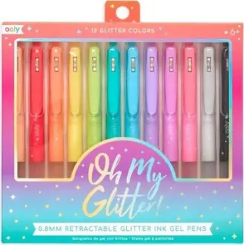 Set stilolapsa xheli Ooly Oh My Glitter, 12 copë, me shkëlqim, shumëngjyrëshe