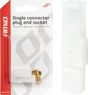 Lidhës elektrik AMiO Plug Socket Block, 1 pin, për vetura, i bardhë