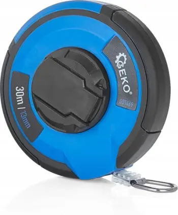 Metër matëse çeliku me crank, 30 m, 13 mm, portokalli
