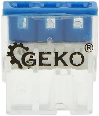 Lidhës elektrik Geko Quick Connector 3x0.5-2.5mm, 3 pole, paketim 10 copë, transparent