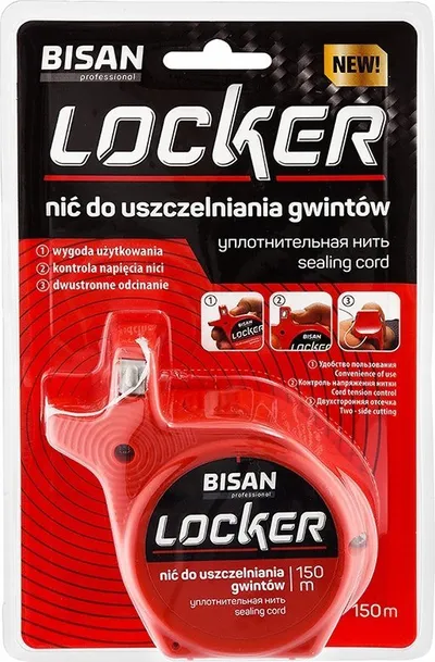 Kordelë mbyllëse Bisan Locker, 150m, për ujë gaz dhe ajër, e bardhë - 2