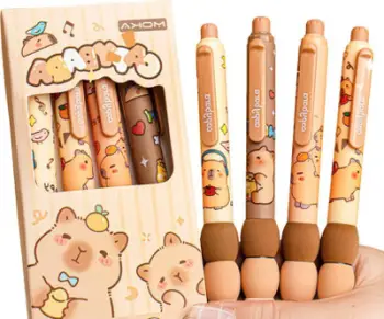 Set stilolapsash Capybara, 6 copa, bojë e kaltër, shumëngjyrësh