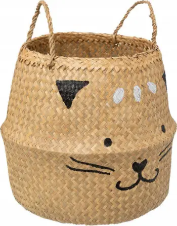 Shportë për fëmijë Atmosphera Cat Pipo, 35cm, kallam, bezhë