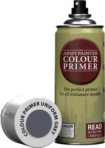 Sprej primer akrilik Army Painter Colour Primer Uniform Grey, tharje e shpejtë, gri