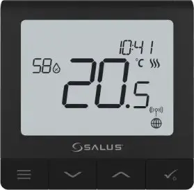Termostat wireless SALUS SQ610BRF Quantum, i rikarikueshëm, për SALUS Smart Home, i bardhë