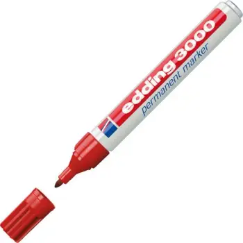 Marker permanent, Edding, 3000, majë 1.5-3 mm, i kuq