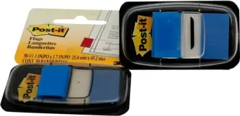 Shirita indeksimi 3M Post-it Index 680-2, me shpërndarës, 50 fletë, 25.4x43.2 mm, blu