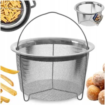 Shportë për skuqje ORION 124484, çelik inox, 21 cm, argjendtë