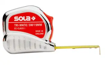 Metër rrotullues Sola Tri-Matic, 3m, çelik, i kromuar
