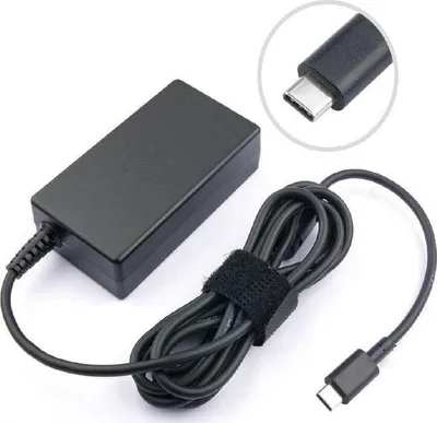 Adapter karikues për laptop MicroBattery MBXUSBC-AC0008, 45 W, USB-C, i zi - 1