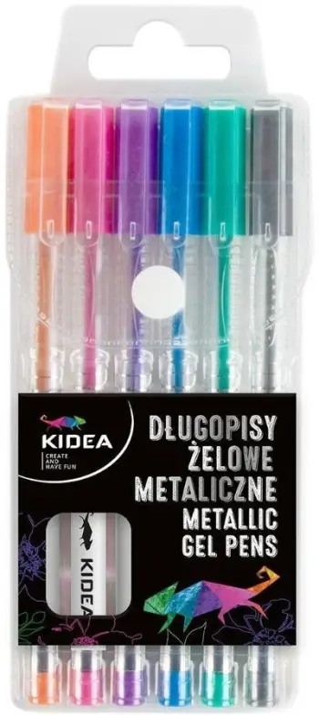 Set stilolapsash me xhel Kidea Derform, 6 ngjyra metalike, në kuti