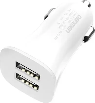 Karikues veture Demen D208, 2x USB, 2.1A, i bardhë - 2