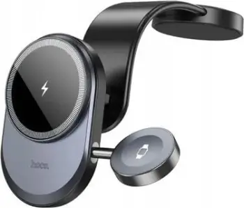 Mbajtës veture magnetik HOCO HW28, karikues wireless 15W, për iPhone dhe Apple Watch, i zi