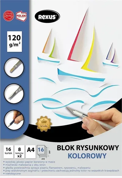 Bllok vizatimi A4, 16 fletë, me ngjyra - 1