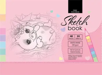 Bllok vizatimi TW Fresh, 197x124mm, 48 fletë 100g, i bardhë