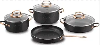 KORKMAZ A1372 ROSA GOLD SET TENGJERE 7PCS GRANIT
