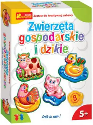 Set krijues me allçi Ranok Creative Plaster Magnets Farm and Wild Animals, magnetë dekorativë për fëmijë
