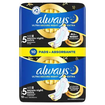 Peceta higjienike Always Ultra Secure Night Extra Protection S5 night, 10 copë