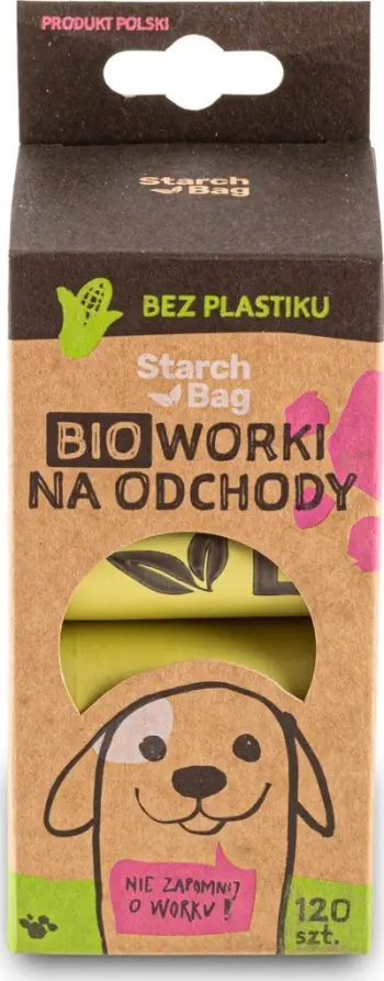 Qese mbeturinash BIO Zolux STARCHBAG, 8 rrotulla x 15 copë, të gjelbra