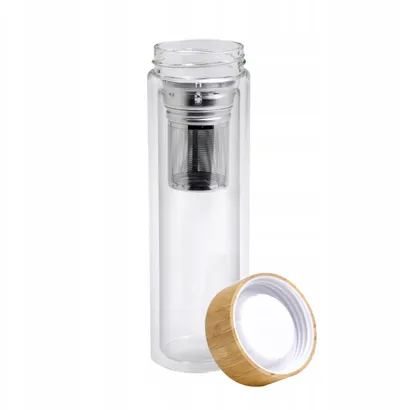 Termus qelqi Kamille KM-9020, 450ml, me filtër çaji, transparent - 4