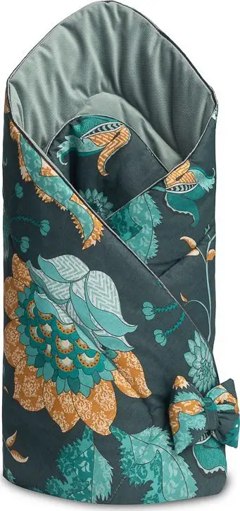Envelopë për bebe Sensillo Velvet Paradise Emerald, 75 x 75 cm, e gjelbër