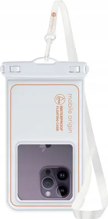 Qese mbrojtëse uji Mobile Origin Waterproof Floating Case, 6.8", IPX8, e bardhë portokalli