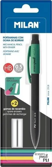Laps mekanik Milan PL1 Touch, 0.5mm HB, me 2 goma fshirëse