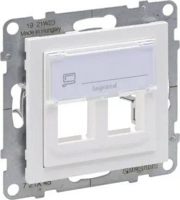 Adapter Keystone Suno 2x Legrand 721145, montim i dyfishtë, i bardhë
