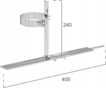 Mbajtëse bërryli oxhaku Ricom STEEL SUPPORT DN60, për tub 60 mm, metalike