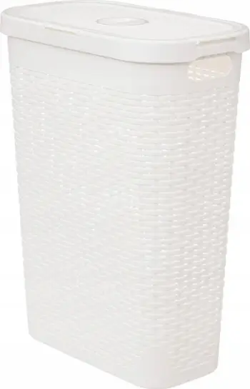 Shportë rrobash 5five Simply Smart, plastike, 40L, e bardhë