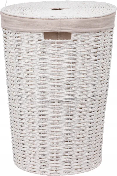 Shportë rrobash 5five Simply Smart White Round Closed, 40L, e bardhë - 1
