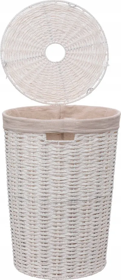 Shportë rrobash 5five Simply Smart White Round Closed, 40L, e bardhë - 2