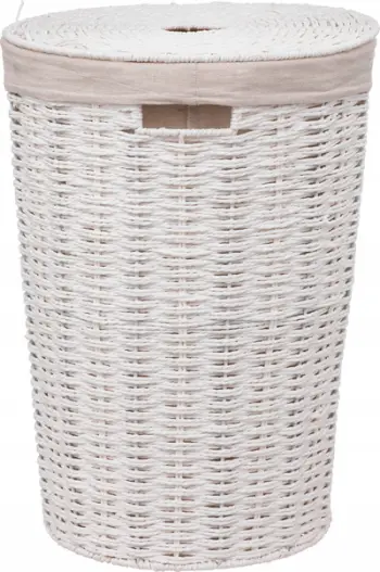 Shportë rrobash 5five Simply Smart White Round Closed, 40L, e bardhë