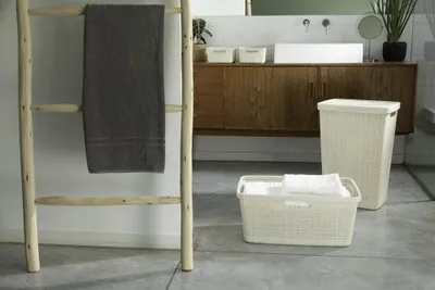 Shportë rrobash Curver Jute, 46L, plastike, bezhë - 5