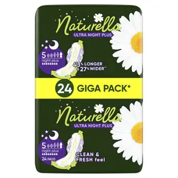 Peceta higjienike Naturella Ultra Night Plus, 24 copë