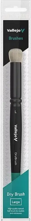 Furçë pikture Vallejo B07003 Dry Brush, qime natyrale, madhësia Large, e zezë