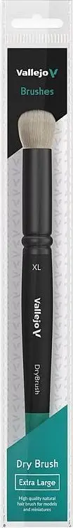 Furçë pikturimi Vallejo B07004 Dry Brush XL, qime natyrale, ekstra e madhe, e zezë