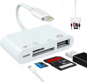 Adapter Lexues karte Zenwire Memory Card Reader, Lightning, SD Micro SD USB 256GB, i bardhë