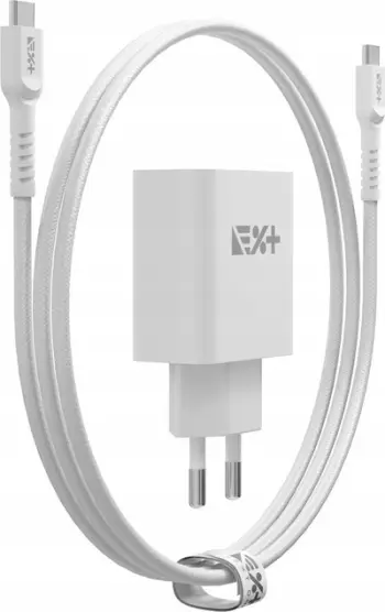 Karikues muri NEXT ONE 20W PD, 1xUSB-C, me kabllo USB-C, i bardhë