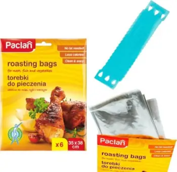 Qese për pjekje Paclan, me kapëse, 6 copë, transparente