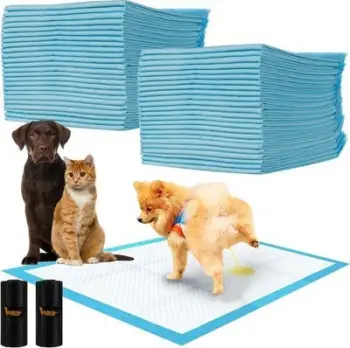Peceta higjienike për qen Duvo, 60x90cm, set 50 copë, blu bardhë