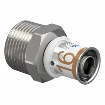 Adapter mashkullor për tub Uponor S-Press Plus, 16 mm, 3/4", bronz