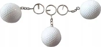 Mbajtëse çelësash Keychain Golf Ball, shkumë 4 cm, e bardhë